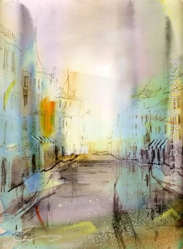 City I've never been painting - Anna Razumovskaya City I've never been art painting